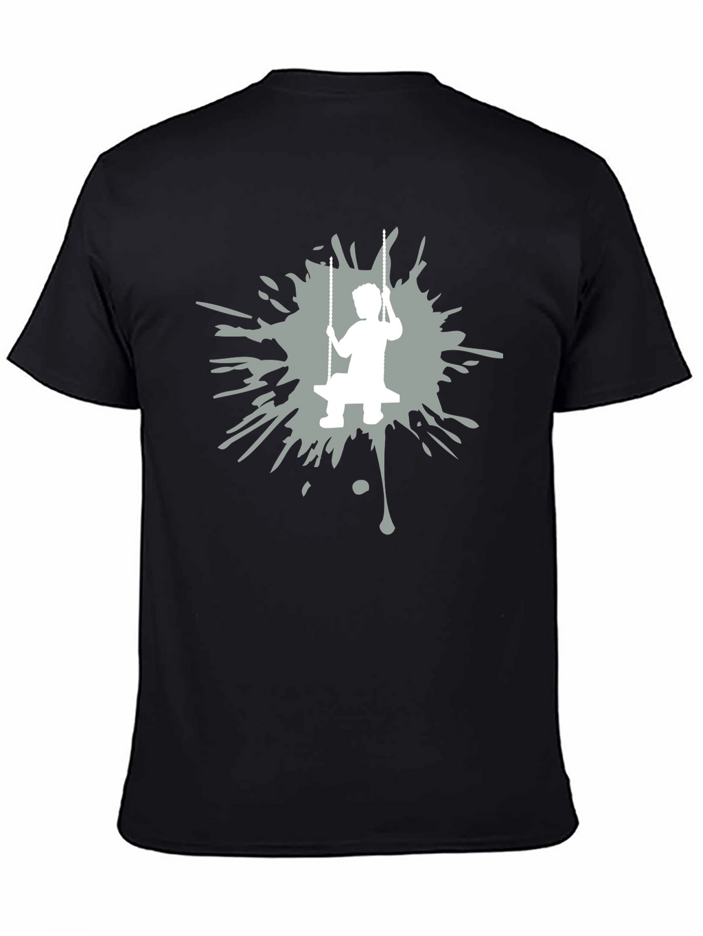 Boy on Swing Graphic Tee - Black Cotton Blend