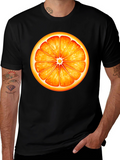 Orange Slice Graphic Black T-Shirt
