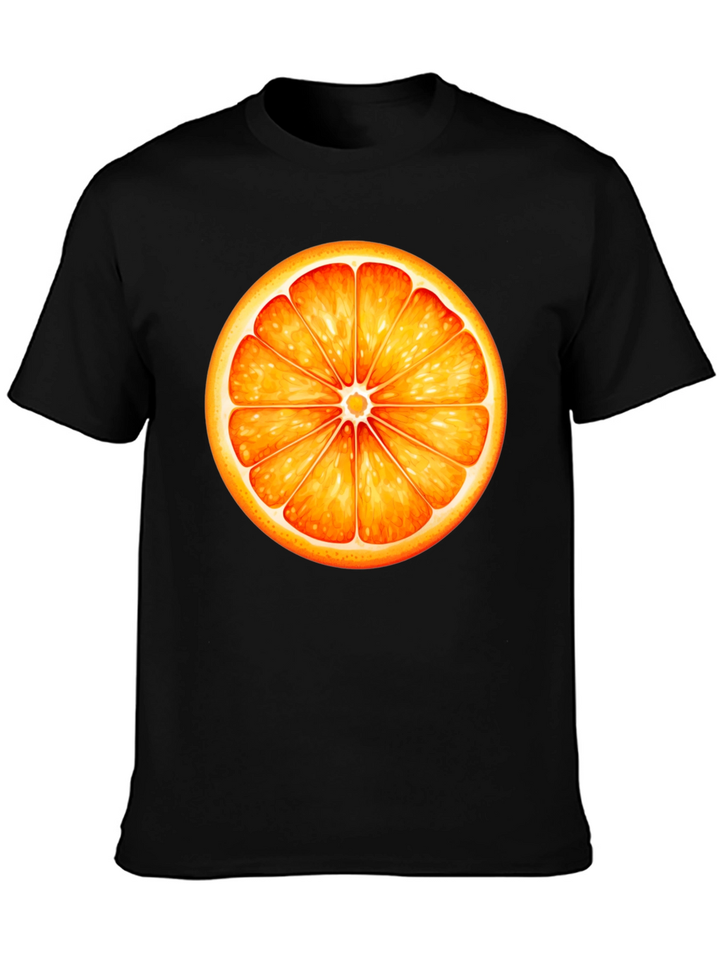 Orange Slice Graphic Black T-Shirt