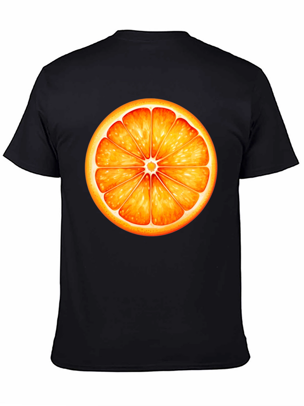 Orange Slice Graphic Black T-Shirt