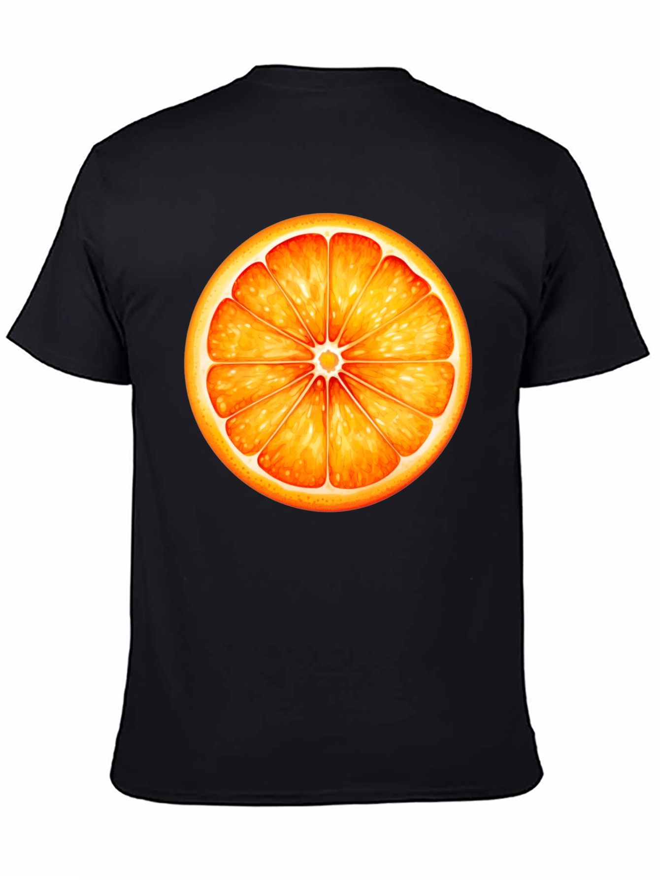 Orange Slice Graphic Black T-Shirt