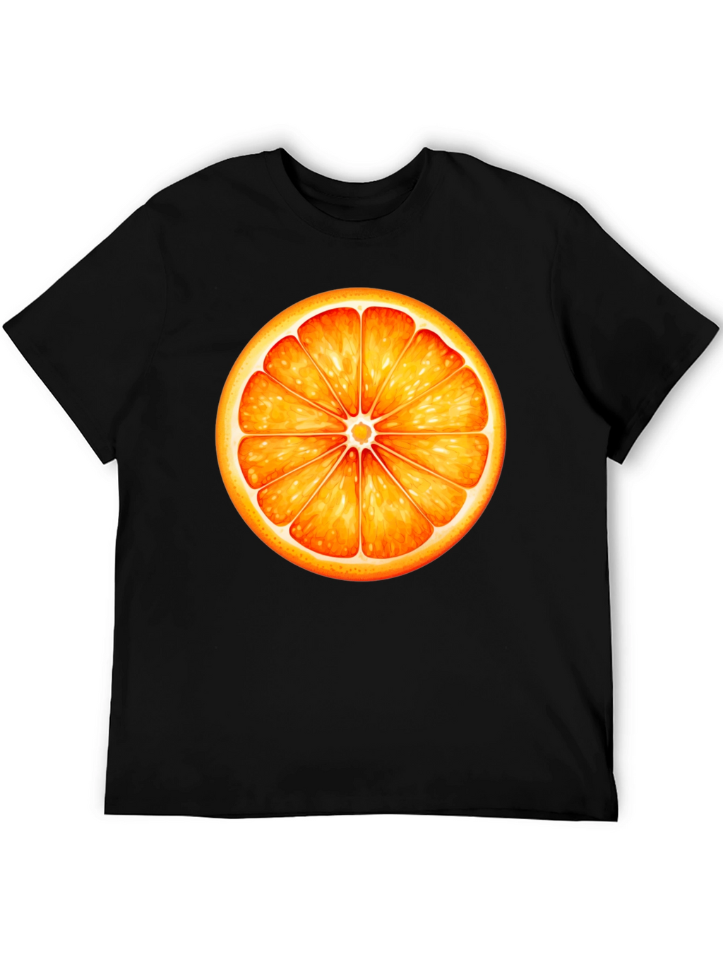 Orange Slice Graphic Black T-Shirt
