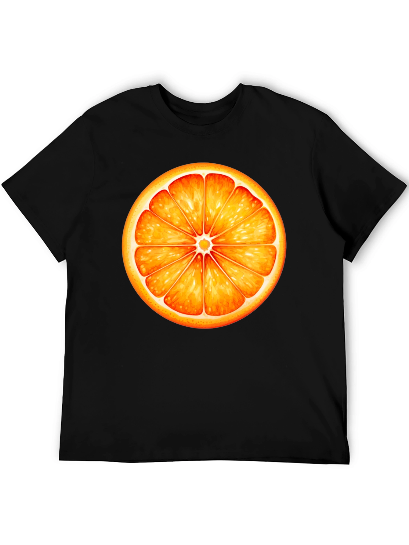 Orange Slice Graphic Black T-Shirt