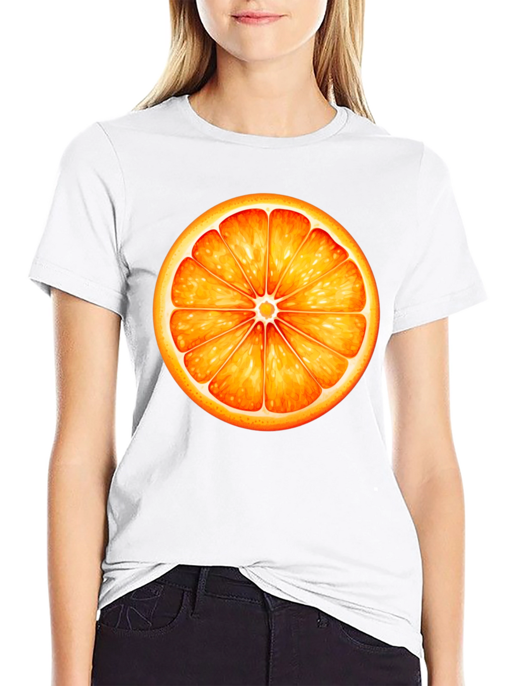 Orange Slice Graphic Black T-Shirt