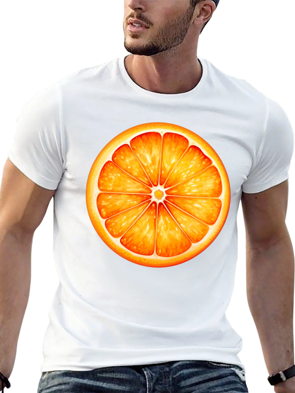 Orange Slice Graphic Black T-Shirt