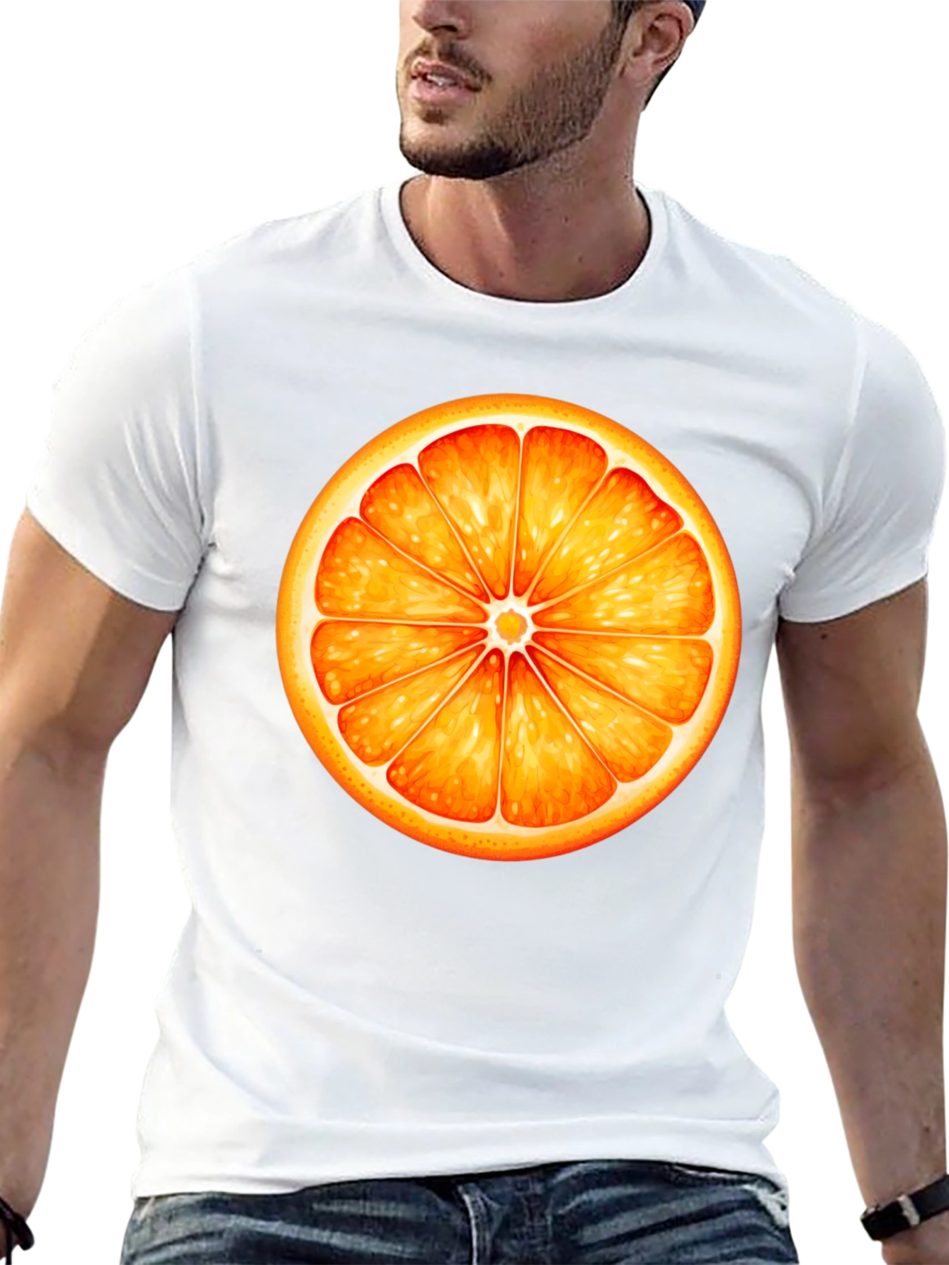 Orange Slice Graphic Black T-Shirt