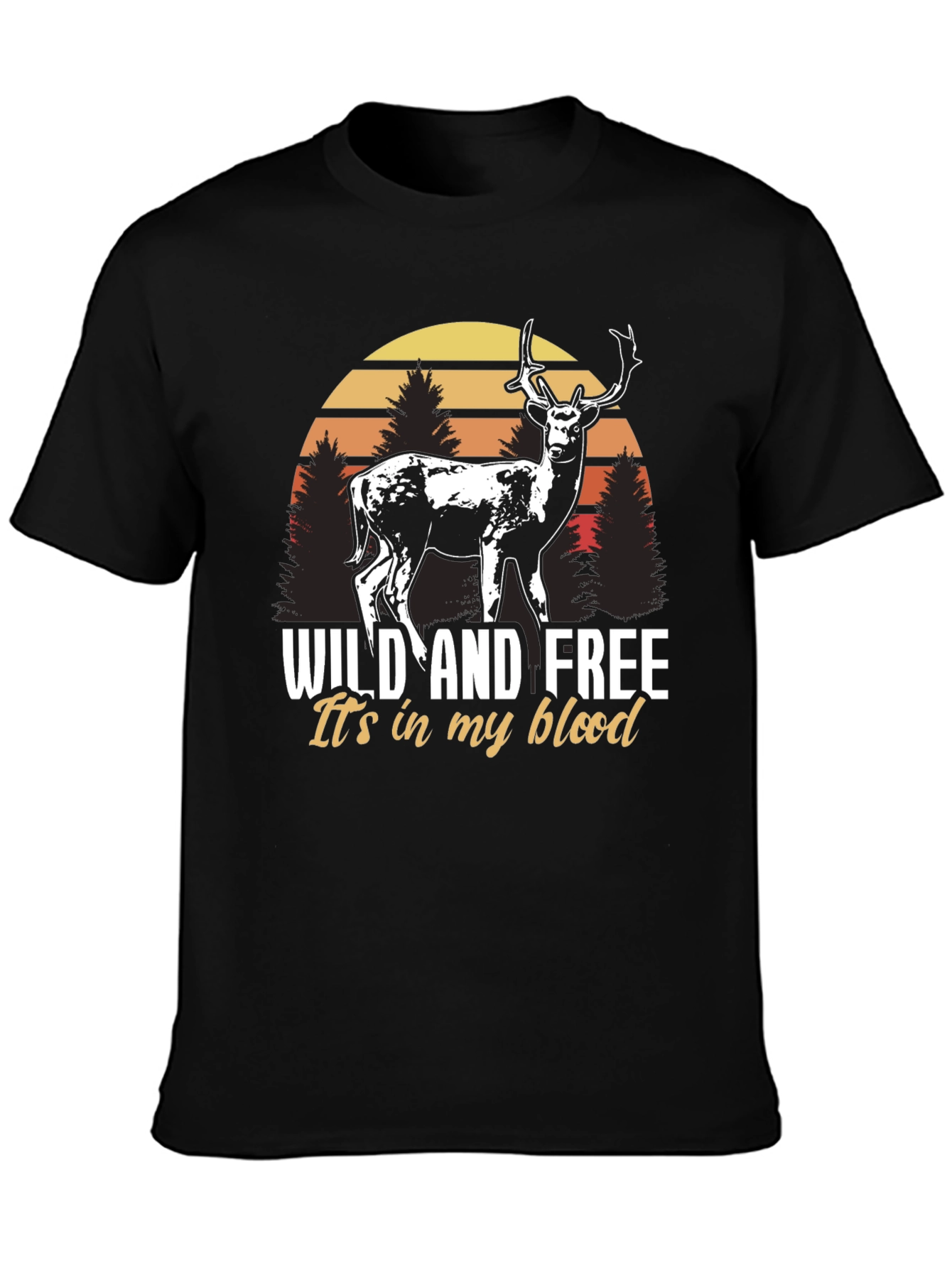 Wild and Free Deer Graphic Tee - Nature Lover Shirt