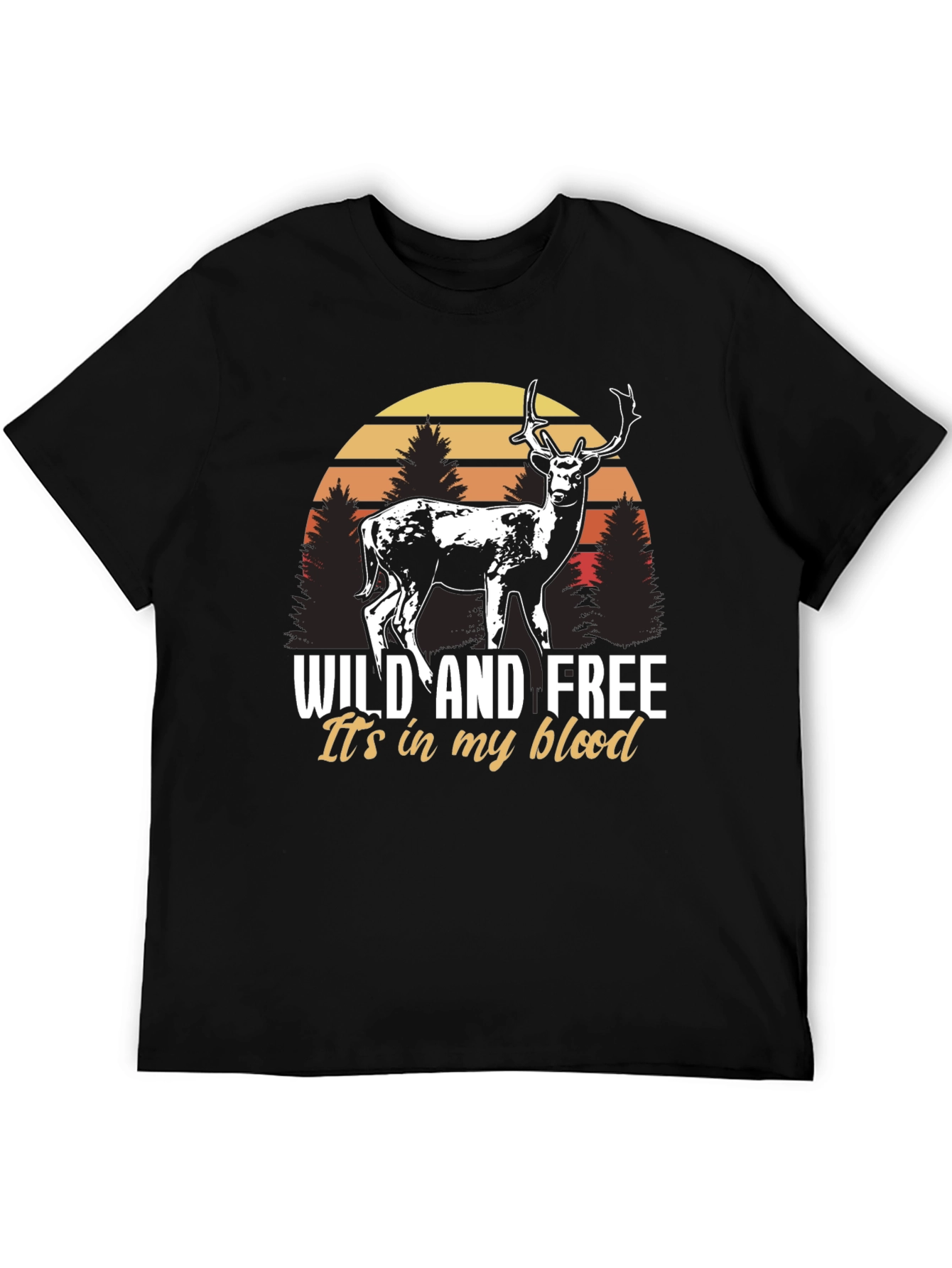 Wild and Free Deer Graphic Tee - Nature Lover Shirt