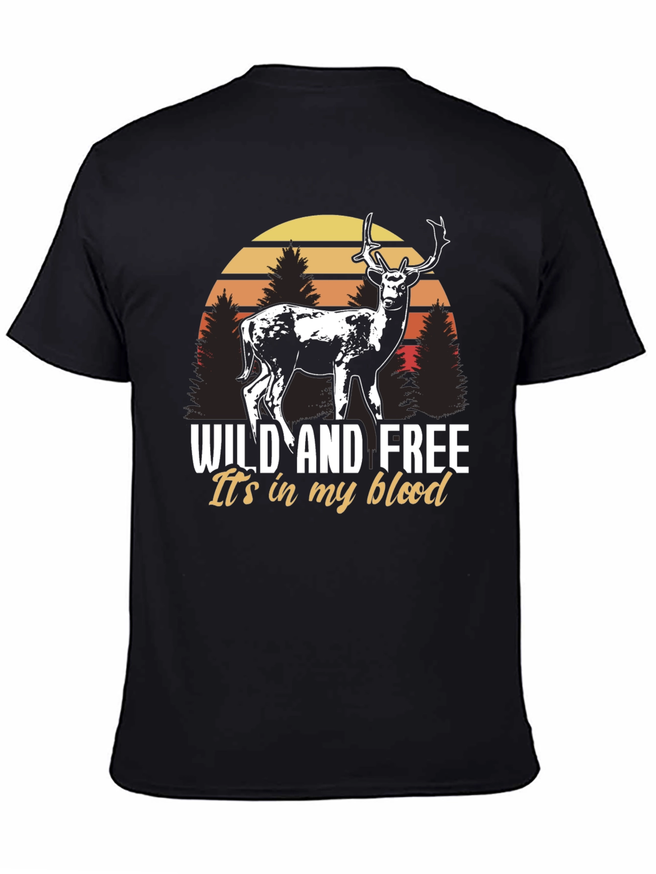 Wild and Free Deer Graphic Tee - Nature Lover Shirt