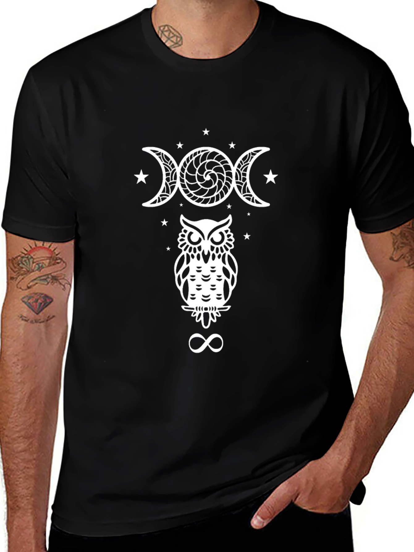 Owl Moon Phases Graphic Tee