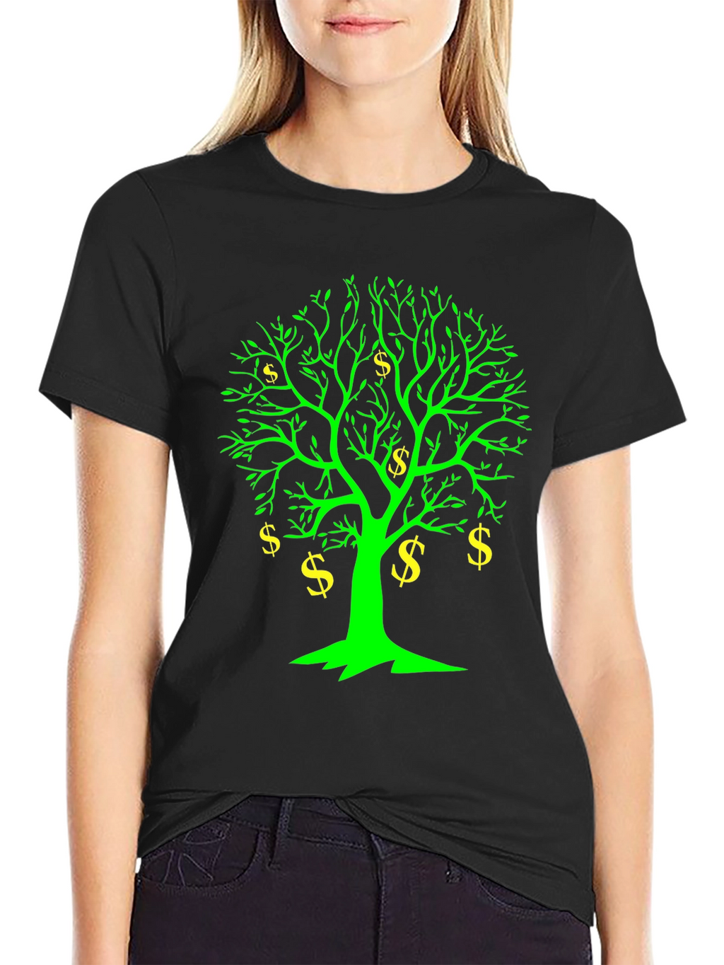 Money Tree Graphic Tee - Black Cotton
