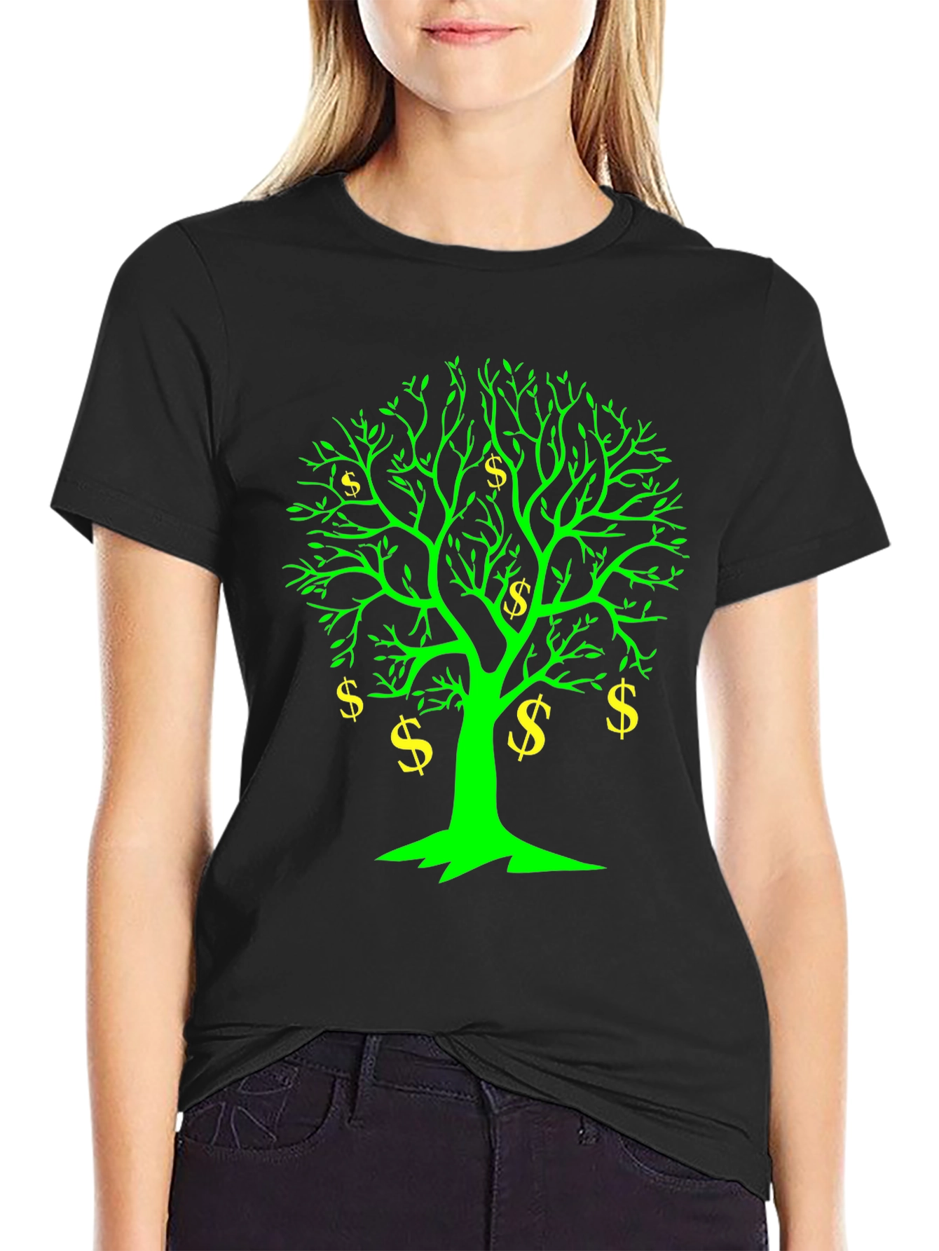 Money Tree Graphic Tee - Black Cotton