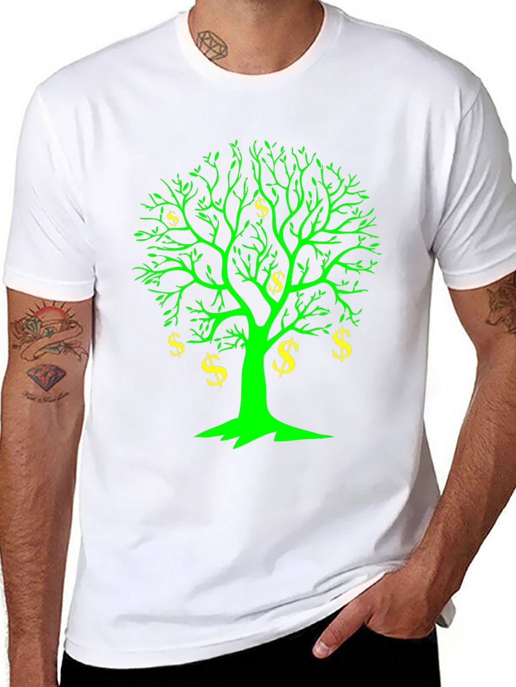 Money Tree Graphic Tee - Black Cotton