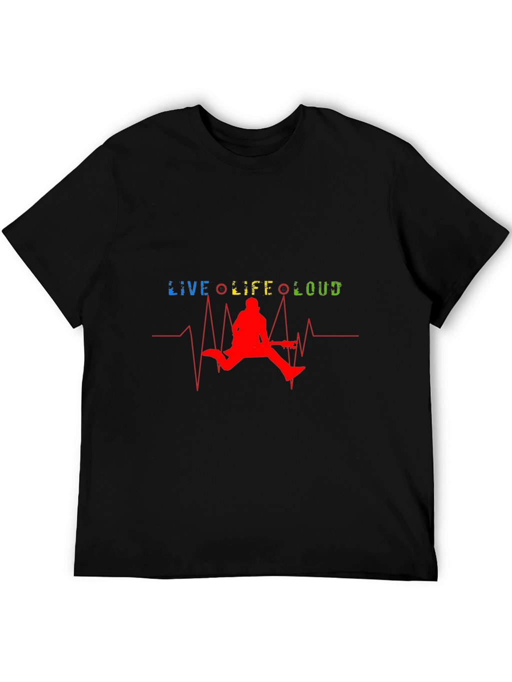 Live Life Loud Graphic T-Shirt - Mens Black Tee