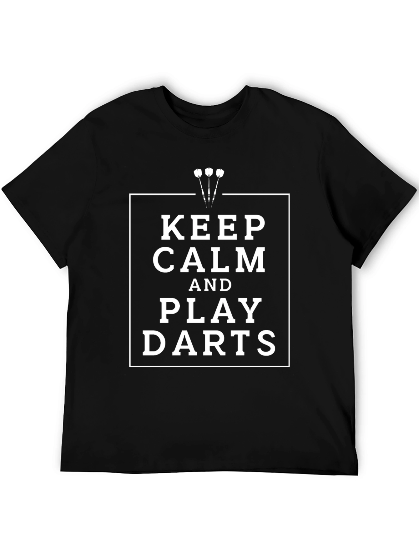Keep Calm and Play Darts Graphic T-Shirt - Black