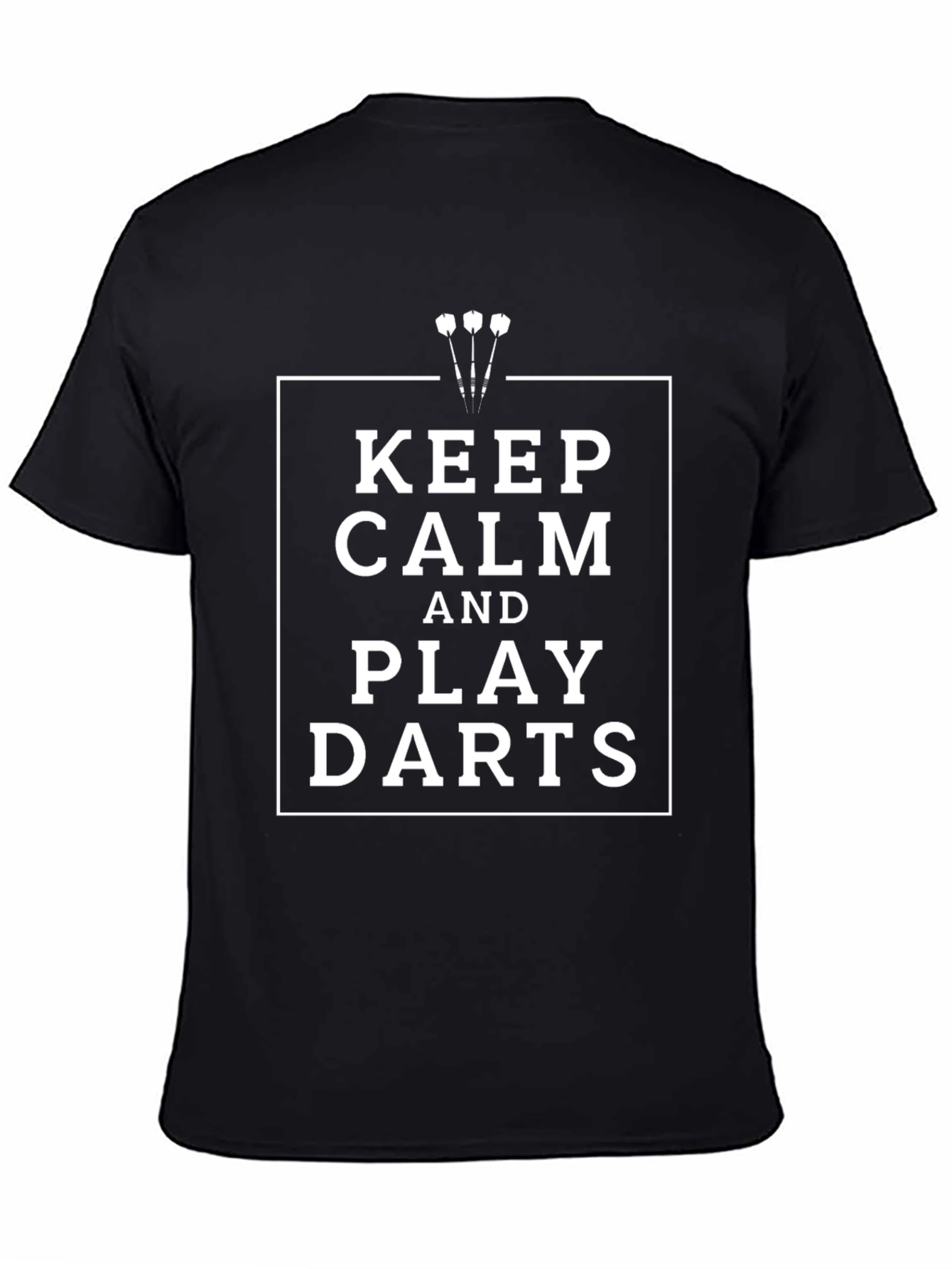Keep Calm and Play Darts Graphic T-Shirt - Black