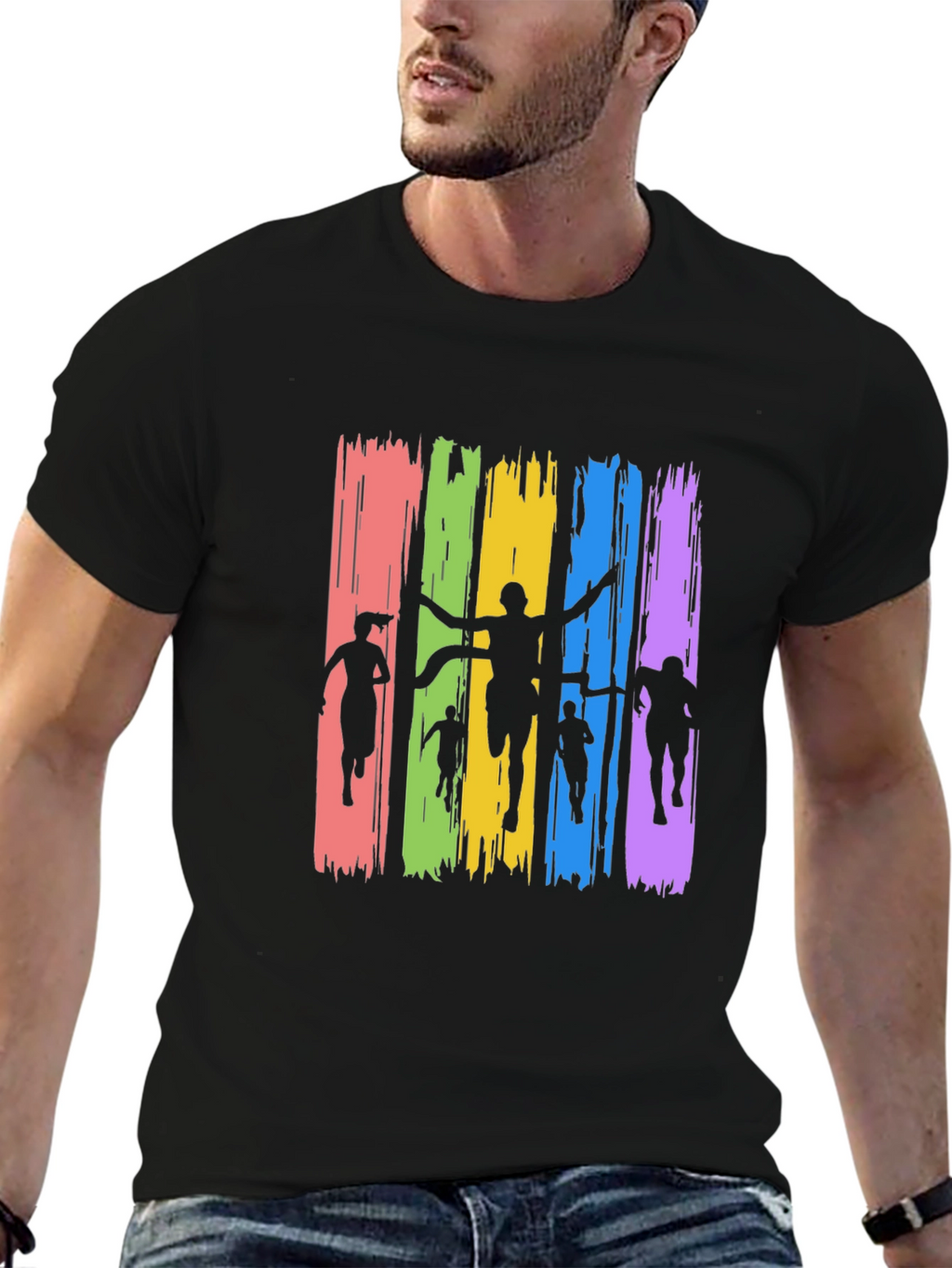 Runner Silhouette Graphic Black Tee
