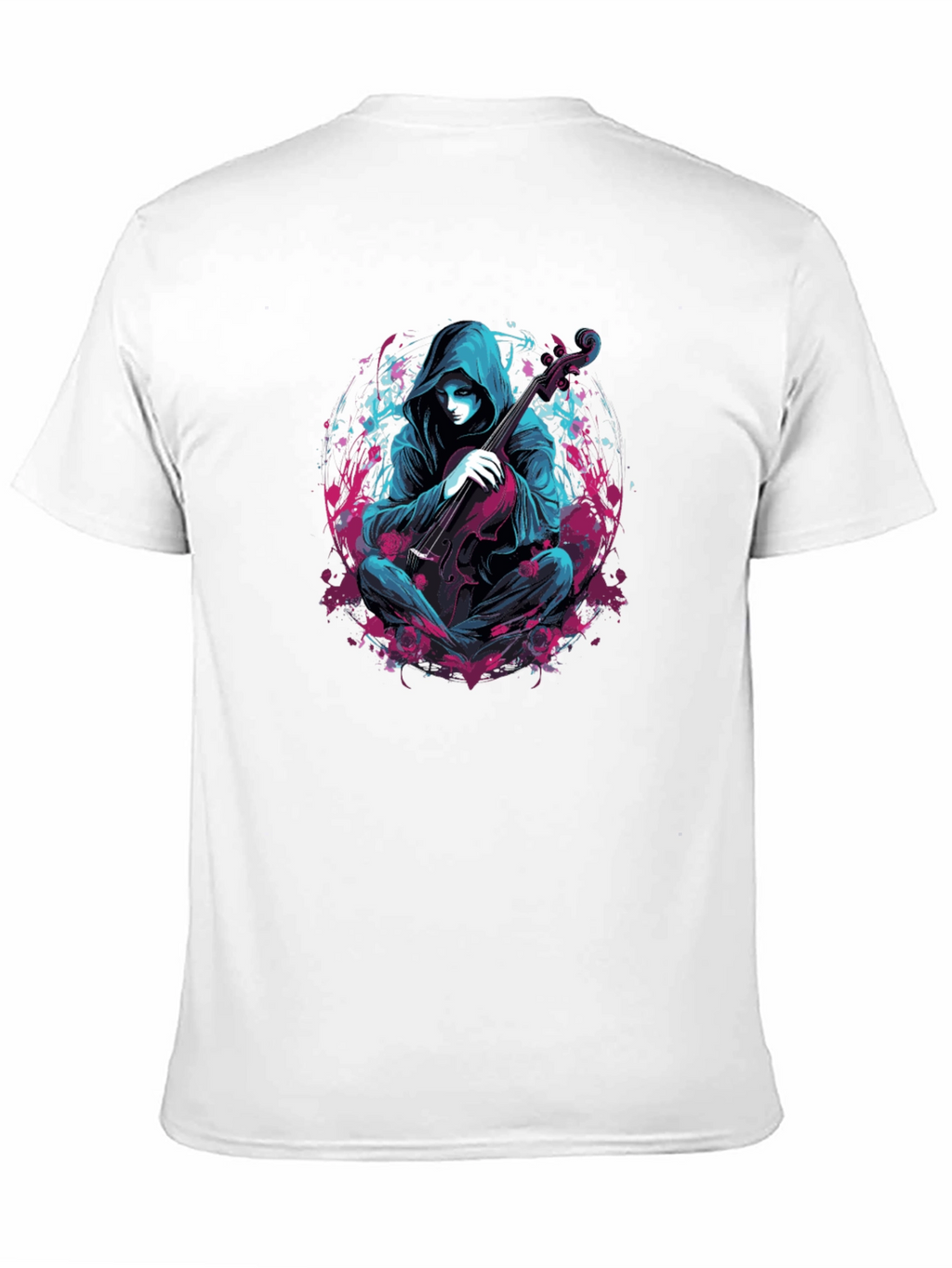 Hooded Musician Graphic Tee - Darkwave Style