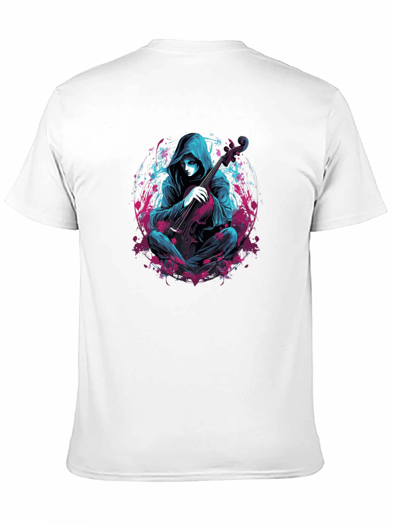 Hooded Musician Graphic Tee - Darkwave Style