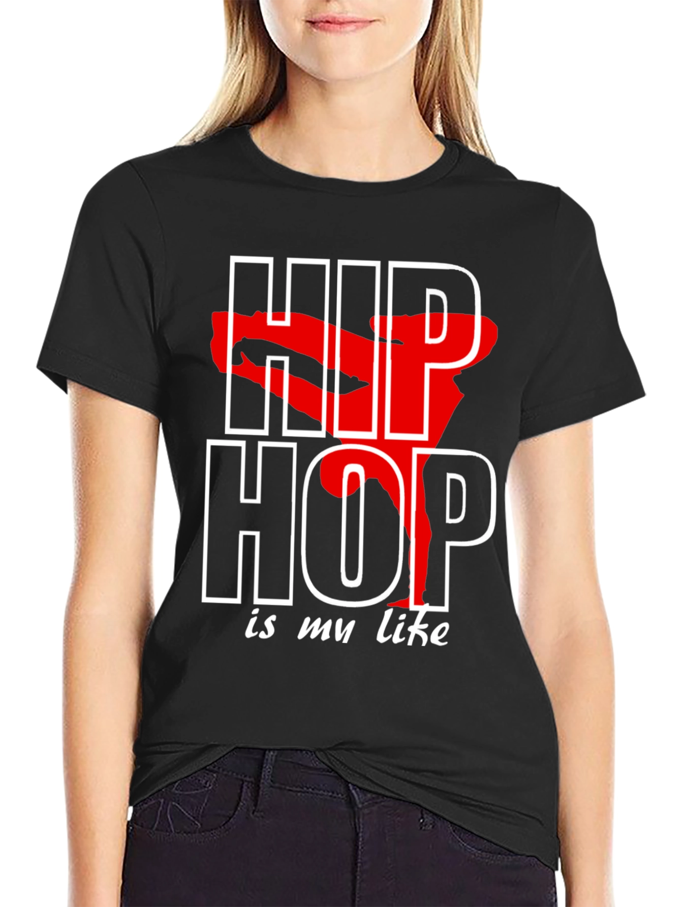 Hip Hop Is My Life Black Graphic Tee