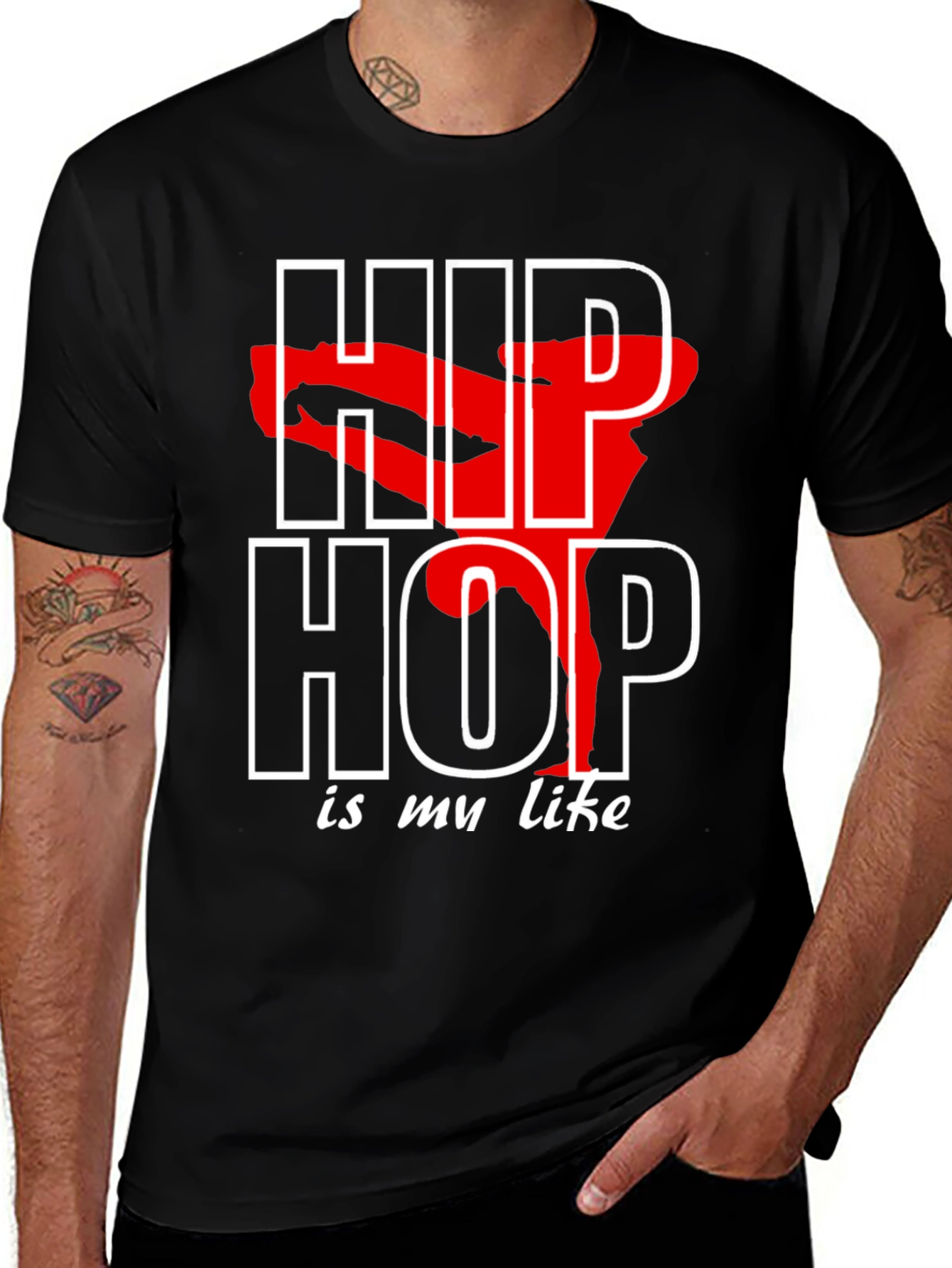Hip Hop Is My Life Black Graphic Tee