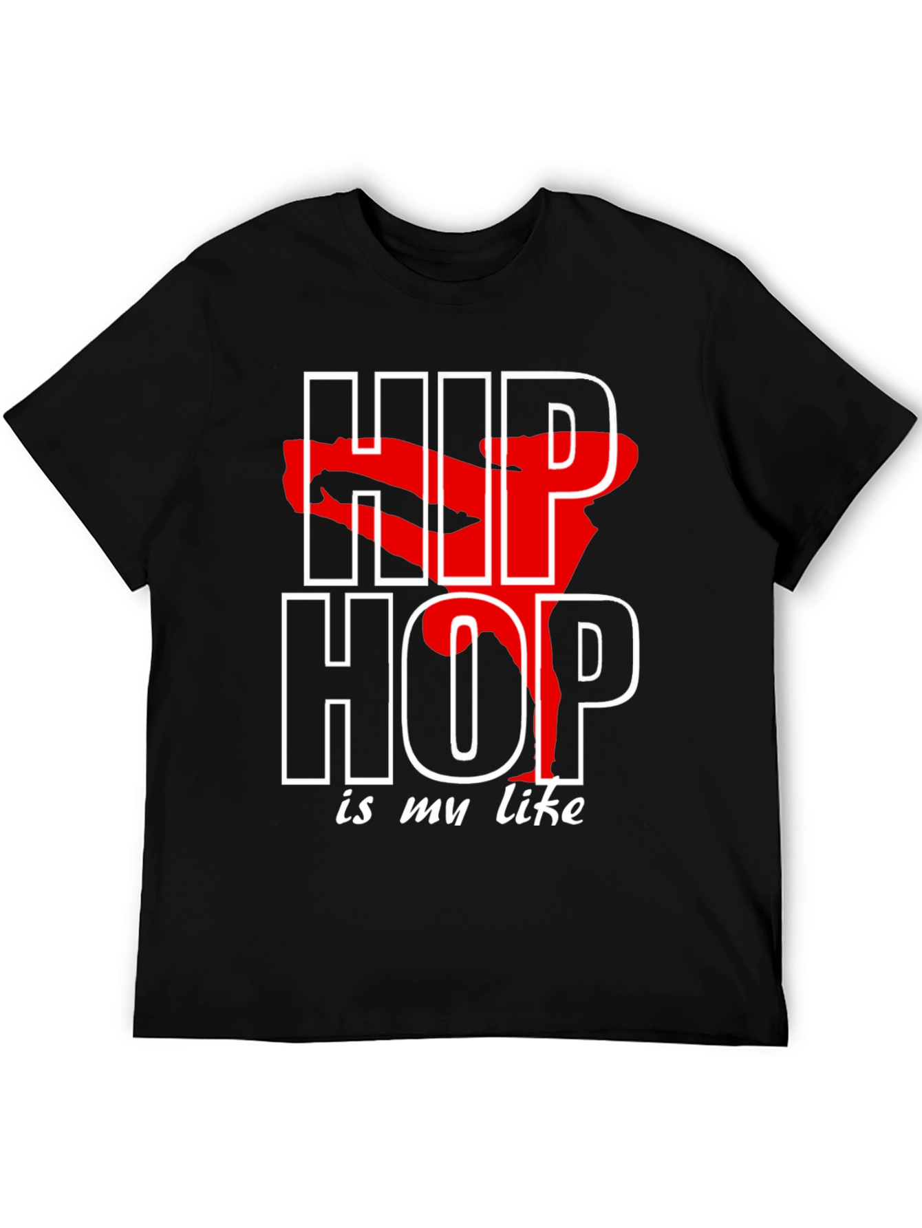 Hip Hop Is My Life Black Graphic Tee