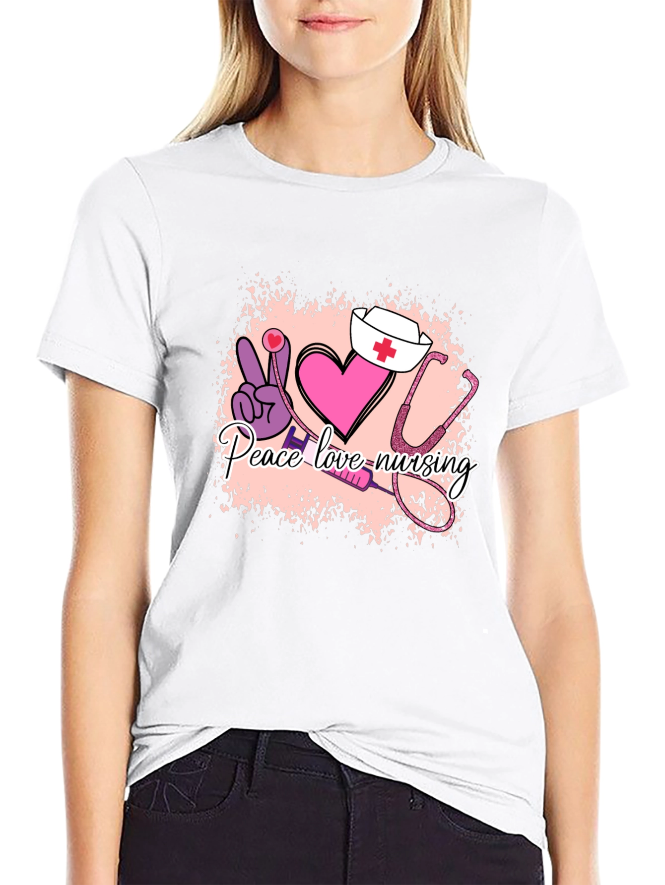 Peace Love Nursing T-Shirt - Nurse Appreciation Gift
