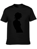 Silhouette Graphic Tee - Sleek Black Casual Shirt