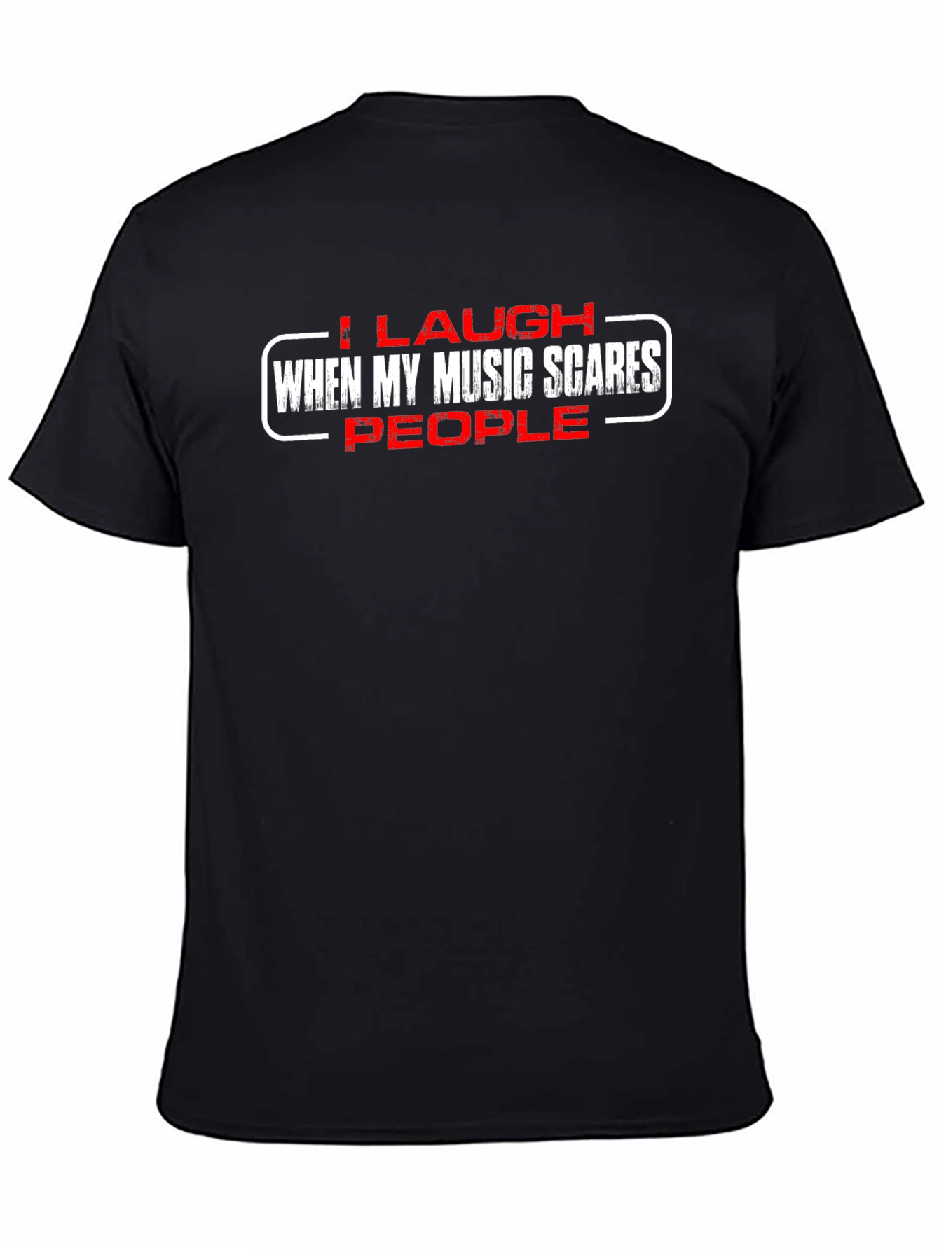 Laugh When Music Scares People Black Graphic Tee