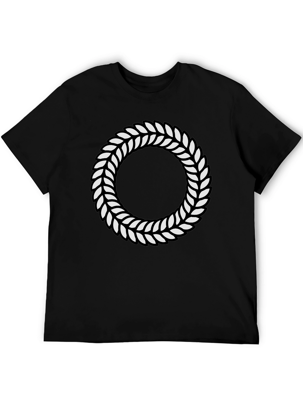 Leaf Wreath Graphic Black T-Shirt