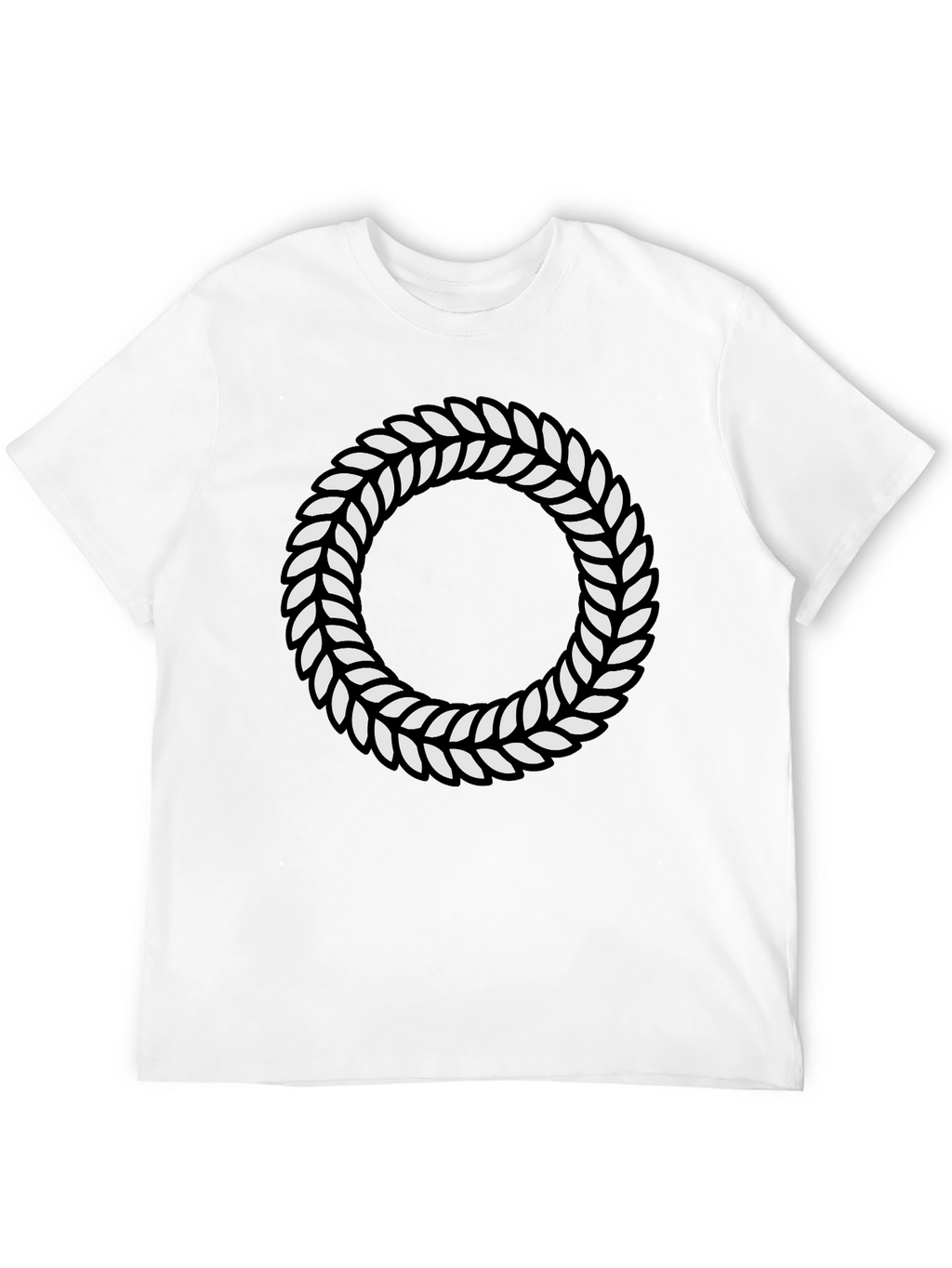 Leaf Wreath Graphic Black T-Shirt
