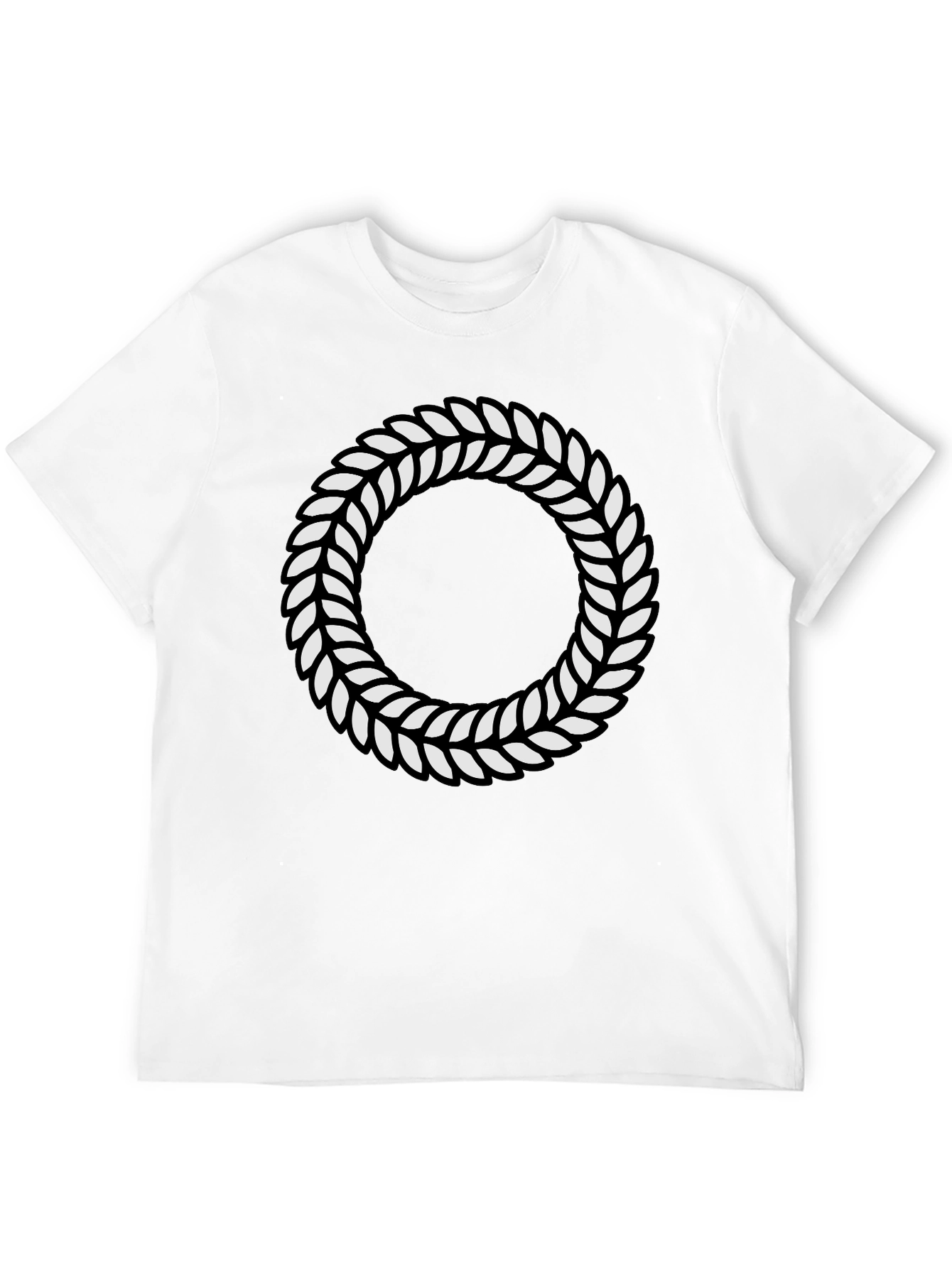 Leaf Wreath Graphic Black T-Shirt