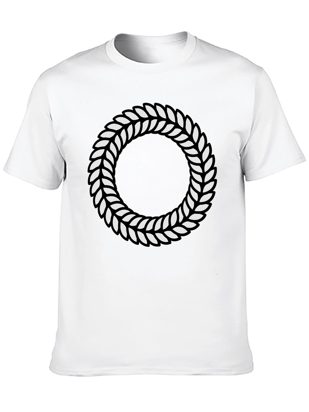 Leaf Wreath Graphic Black T-Shirt