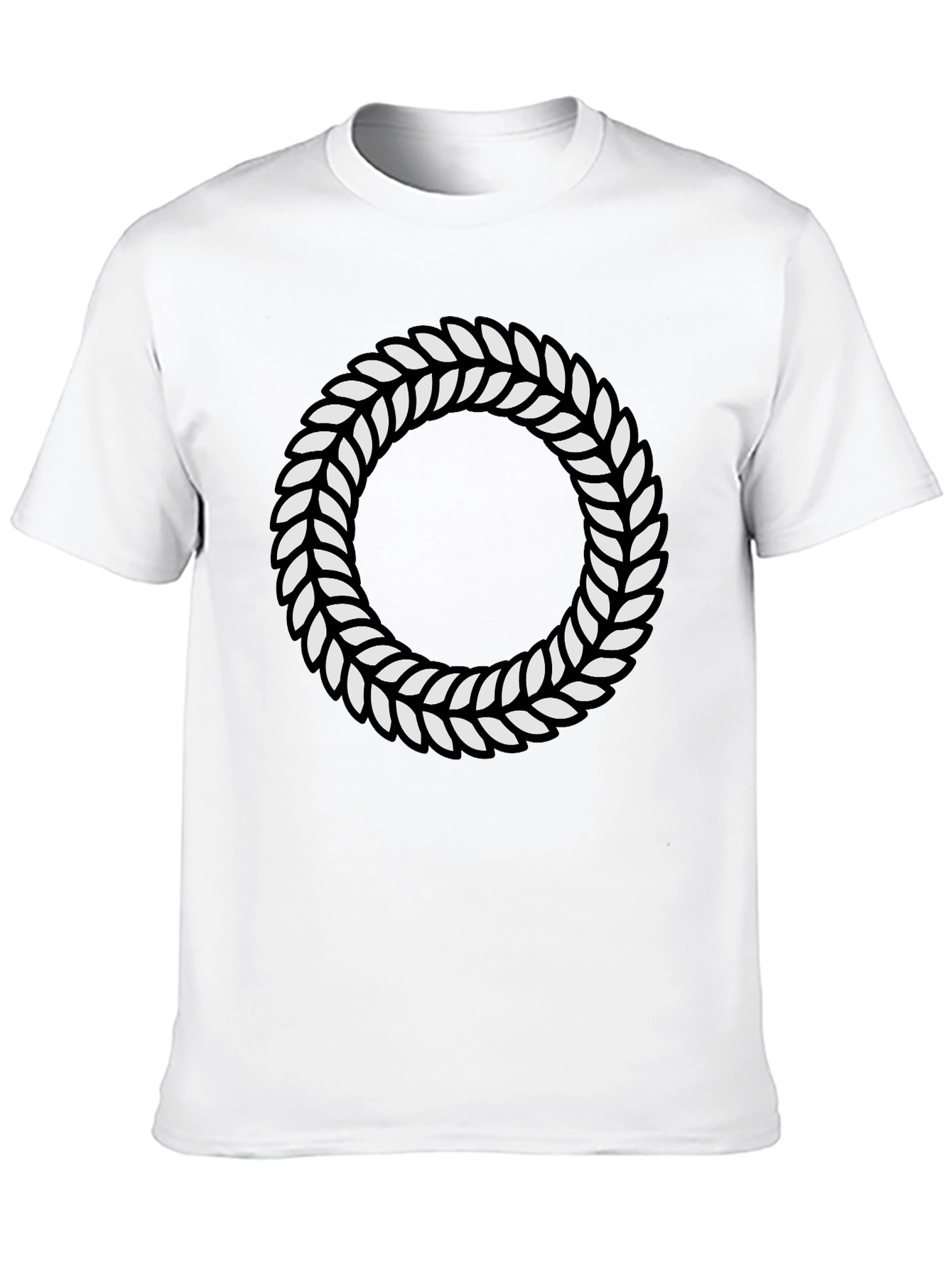 Leaf Wreath Graphic Black T-Shirt