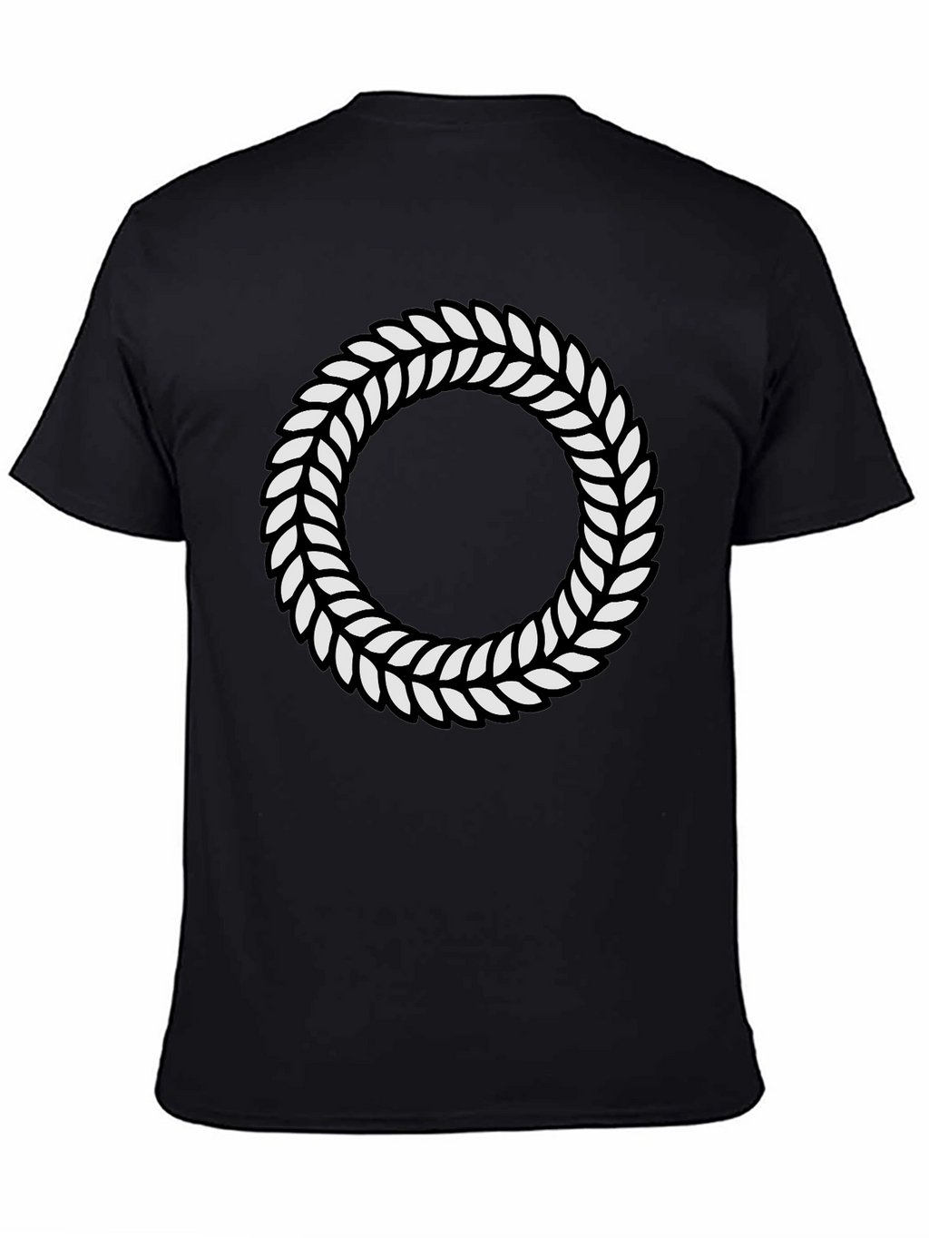 Leaf Wreath Graphic Black T-Shirt