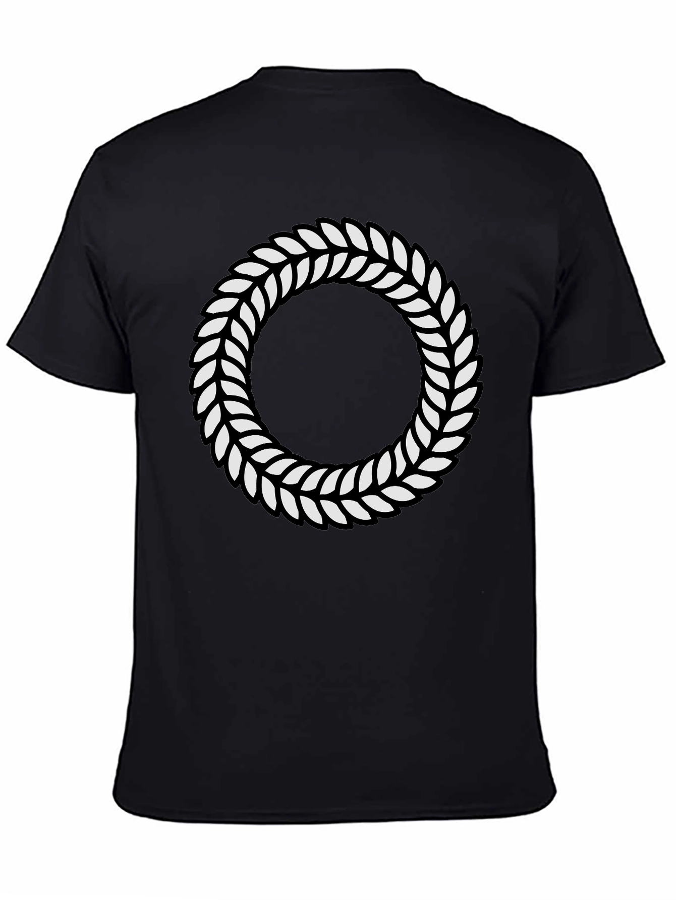 Leaf Wreath Graphic Black T-Shirt
