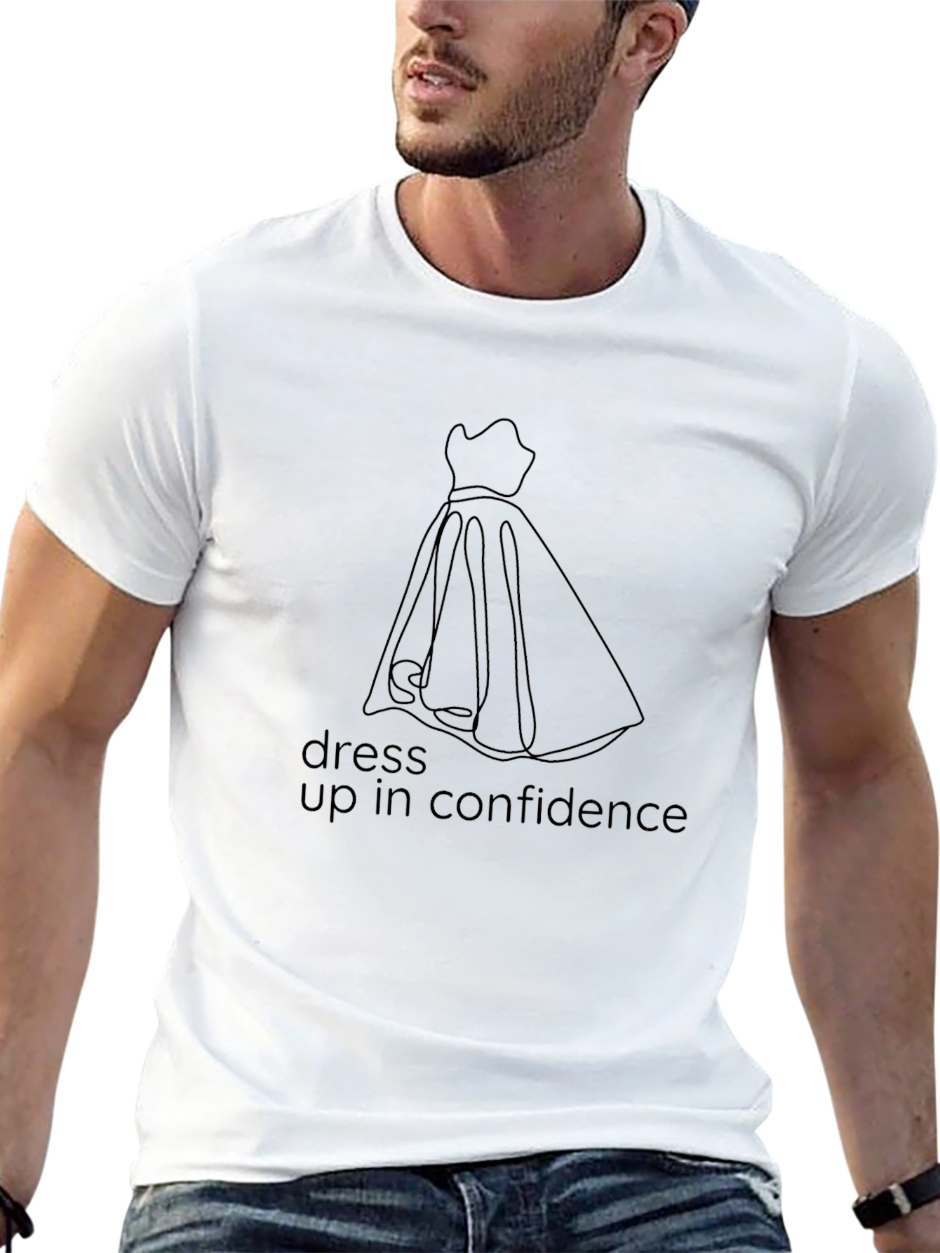 Dress Up in Confidence Black T-Shirt