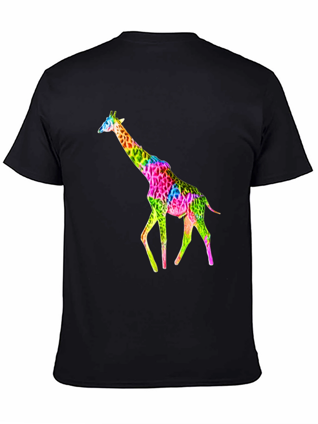 Vibrant Giraffe Graphic Tee - Unisex Black T-Shirt