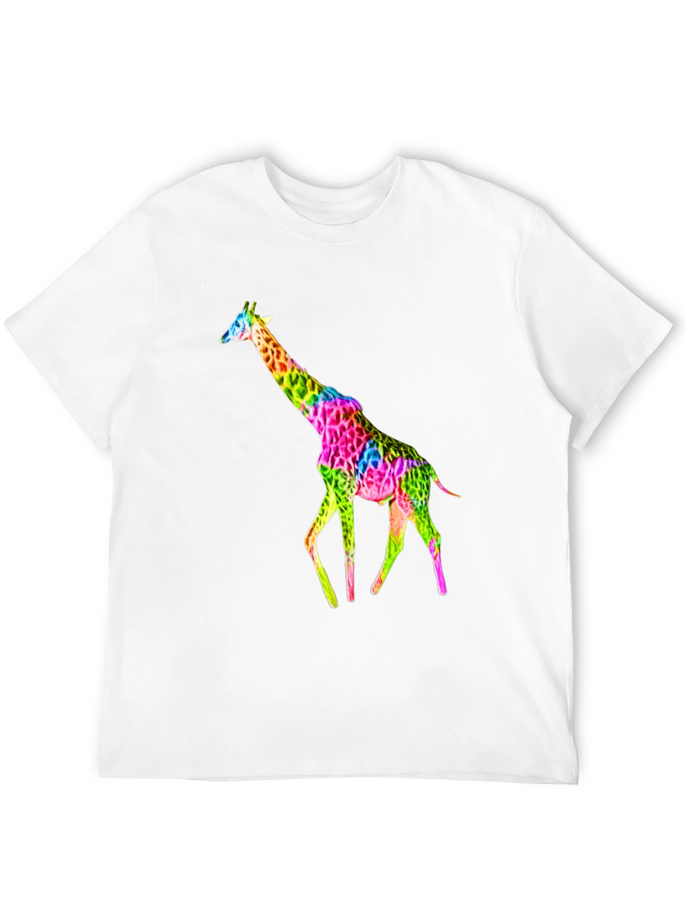 Vibrant Giraffe Graphic Tee - Unisex Black T-Shirt