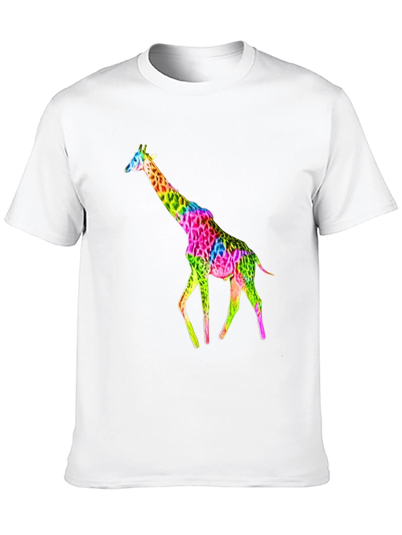 Vibrant Giraffe Graphic Tee - Unisex Black T-Shirt