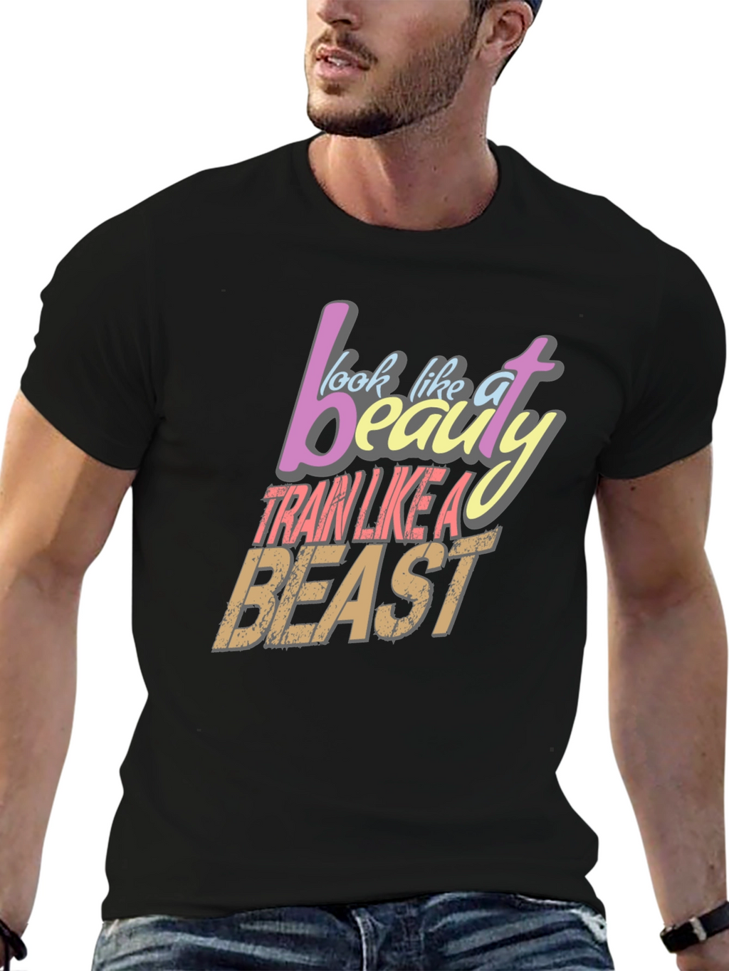 Beauty and Beast Graphic Tee - Train Hard!