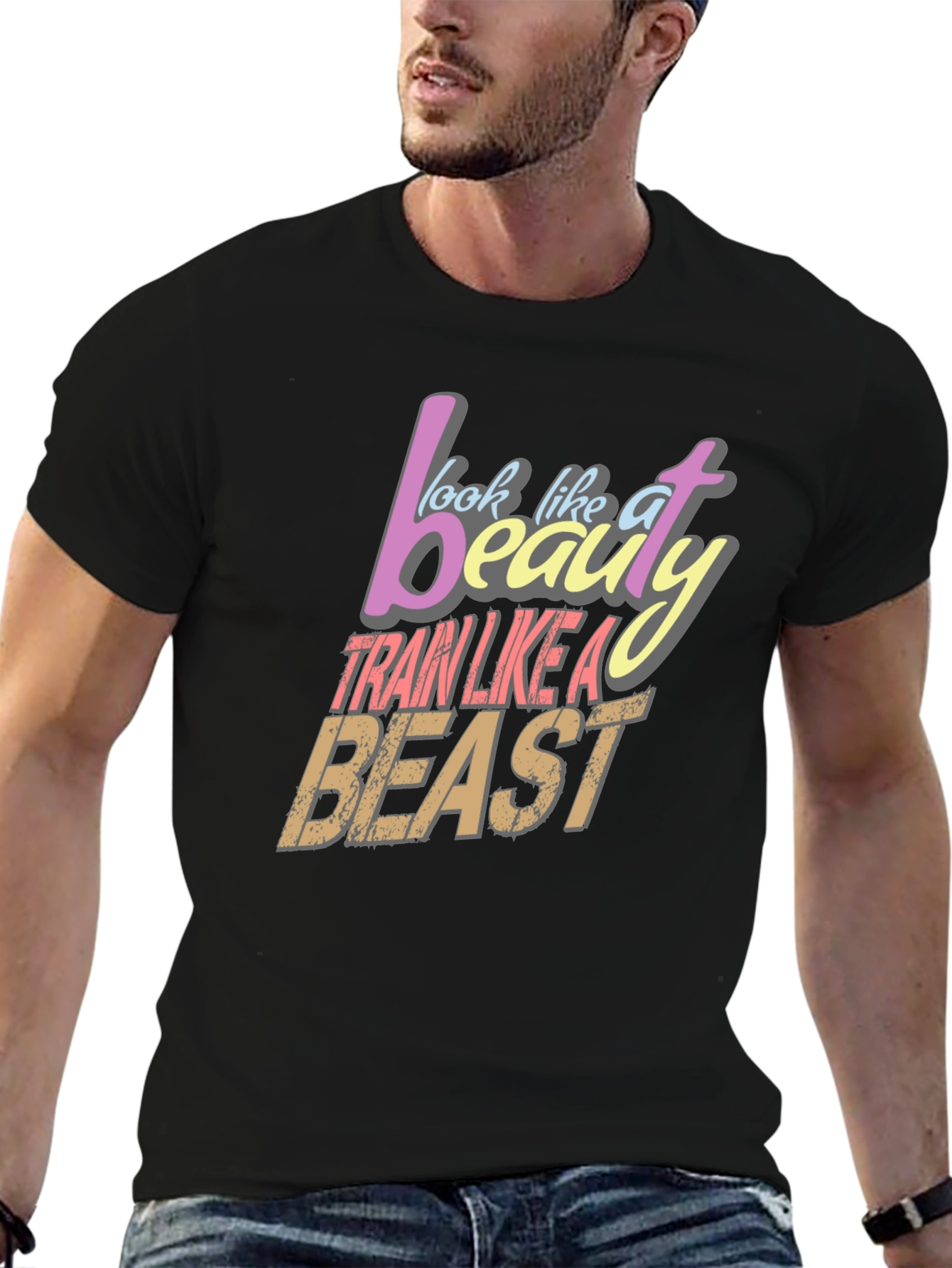 Beauty and Beast Graphic Tee - Train Hard!