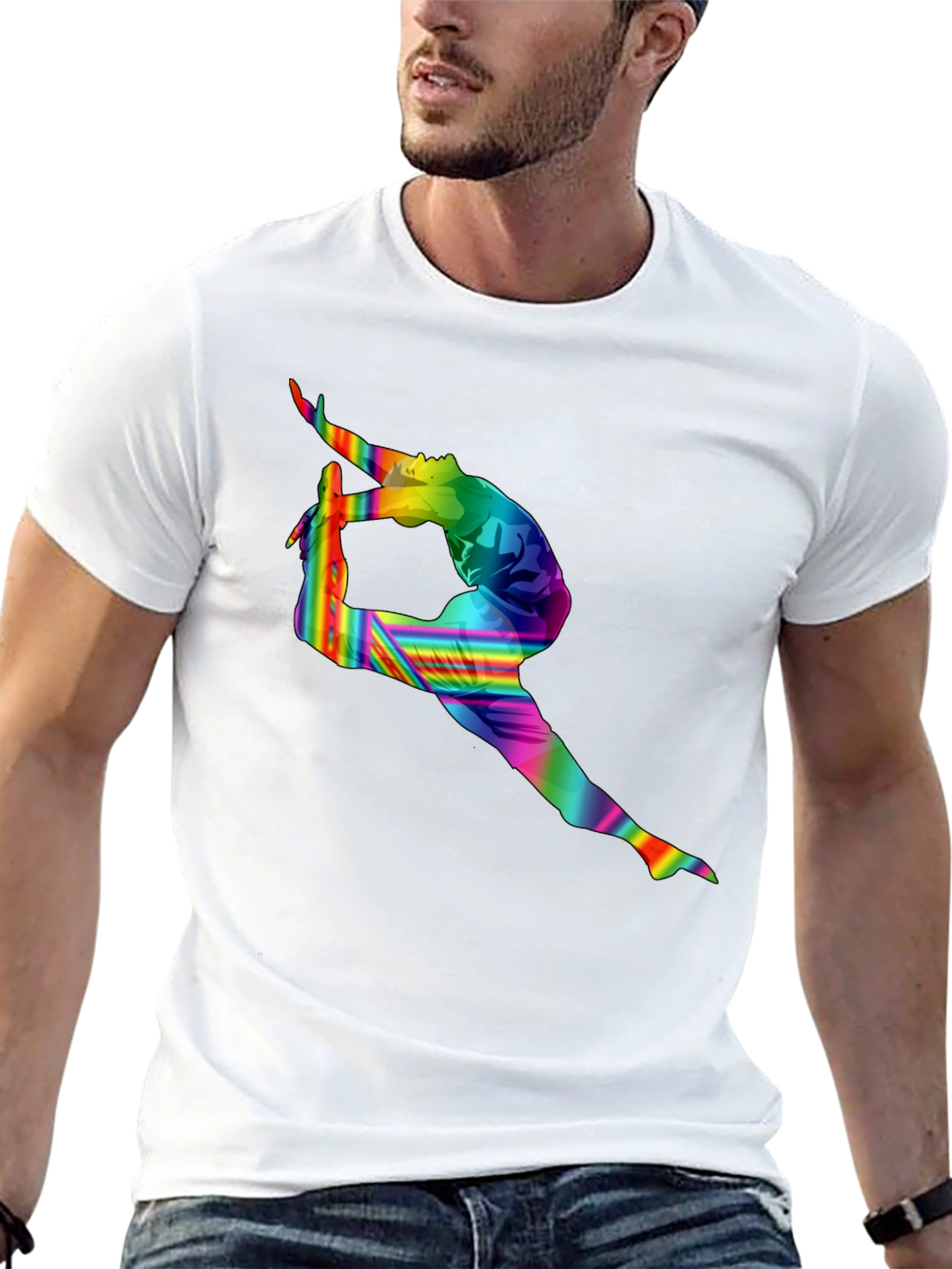 Rainbow Gymnast Black T-Shirt