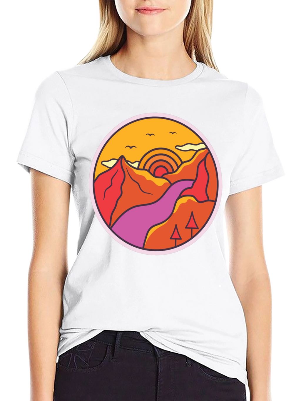 Retro Mountainscape Graphic Tee