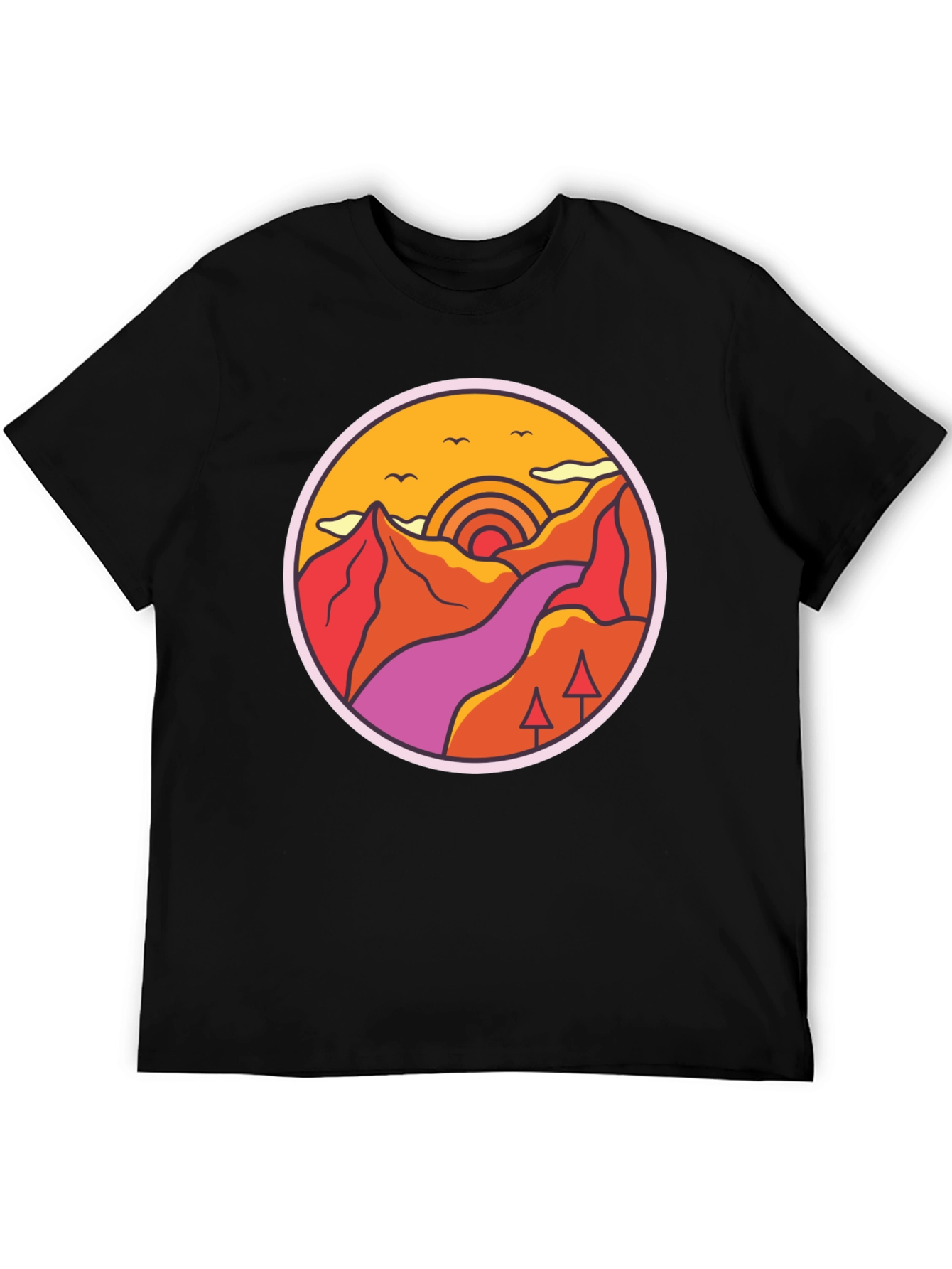 Retro Mountainscape Graphic Tee