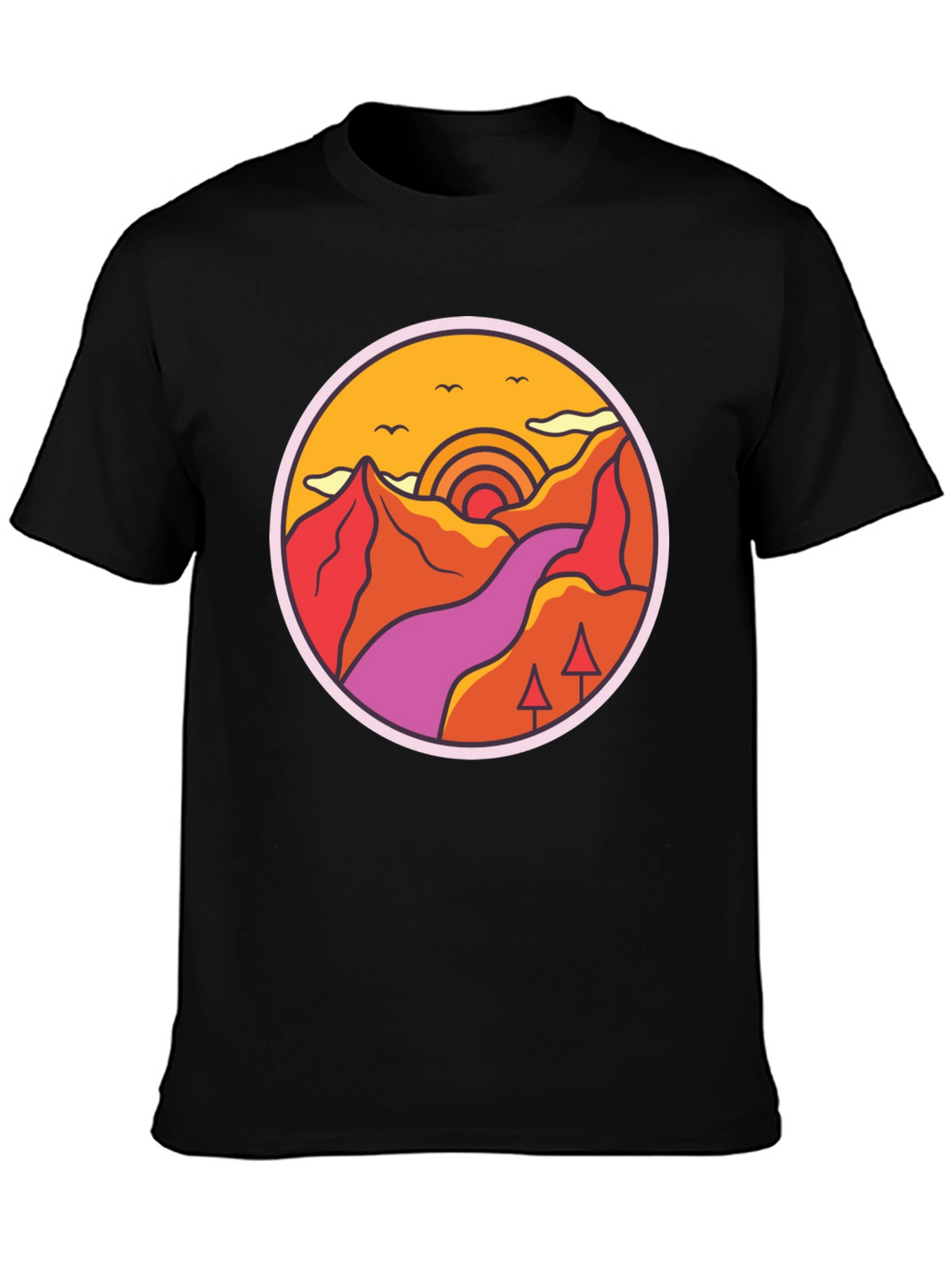 Retro Mountainscape Graphic Tee