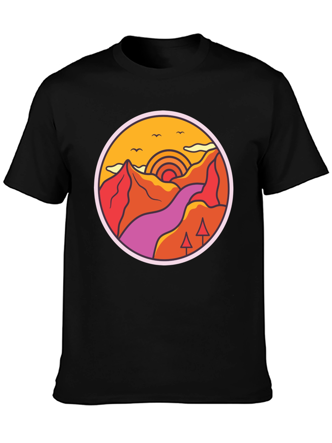 Retro Mountainscape Graphic Tee
