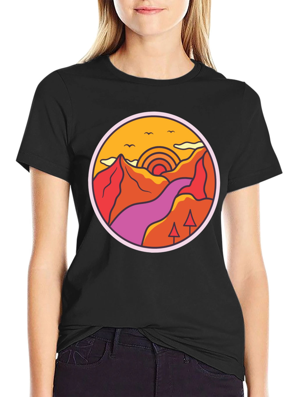 Retro Mountainscape Graphic Tee
