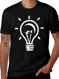 Idea Bulb Graphic Tee - Black Cotton T-Shirt