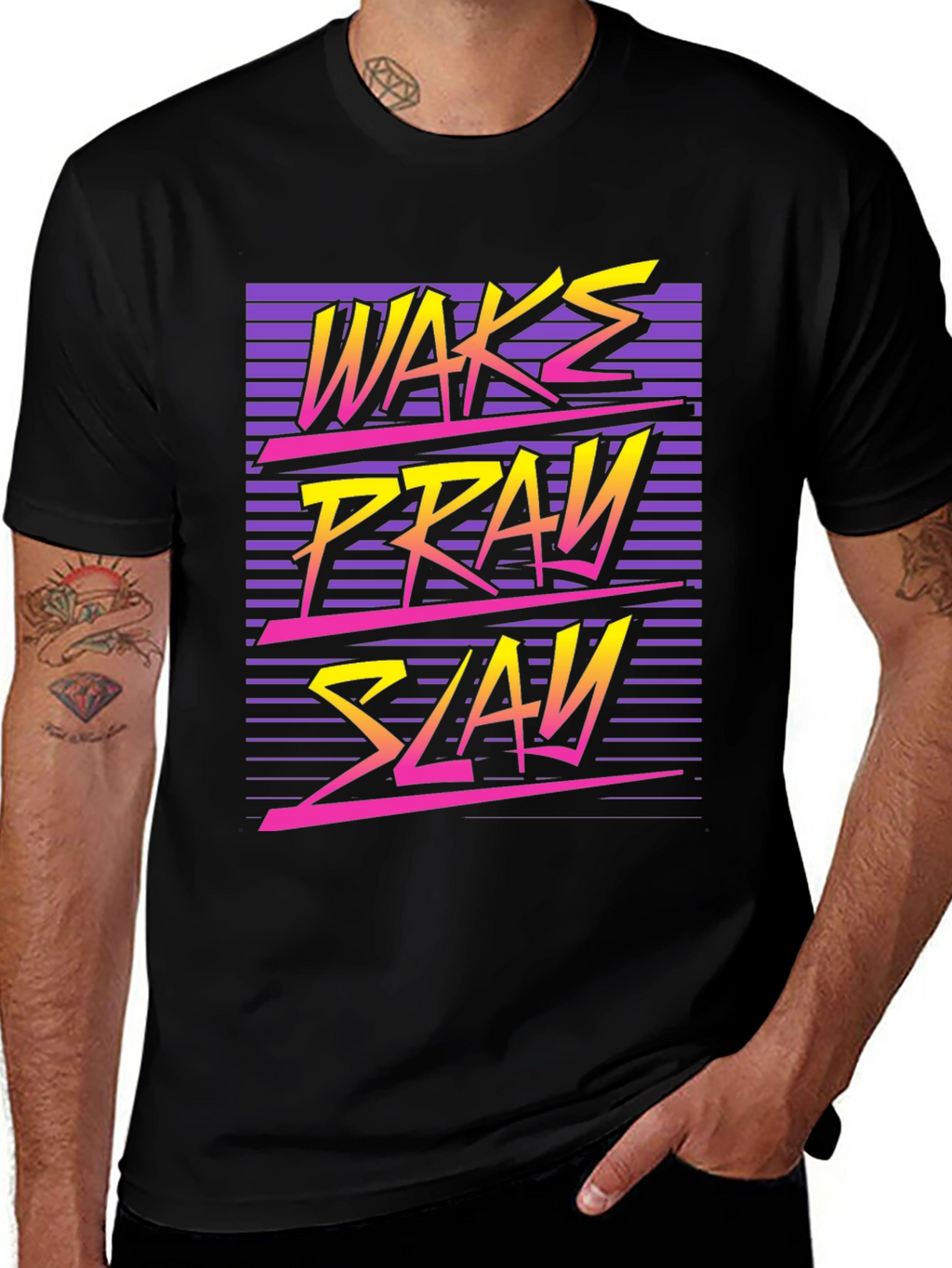 Wake Pray Slay Retro Graphic Tee